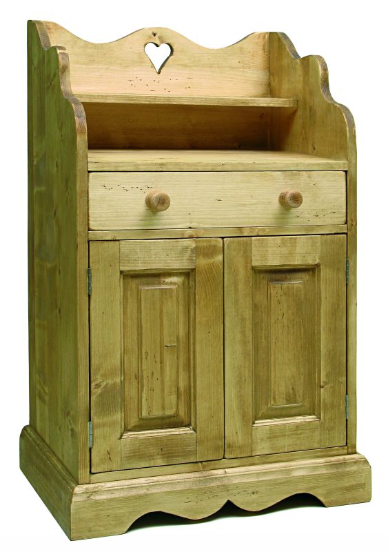 Meuble desserte 2 portes 1 tiroir. Finition huilée