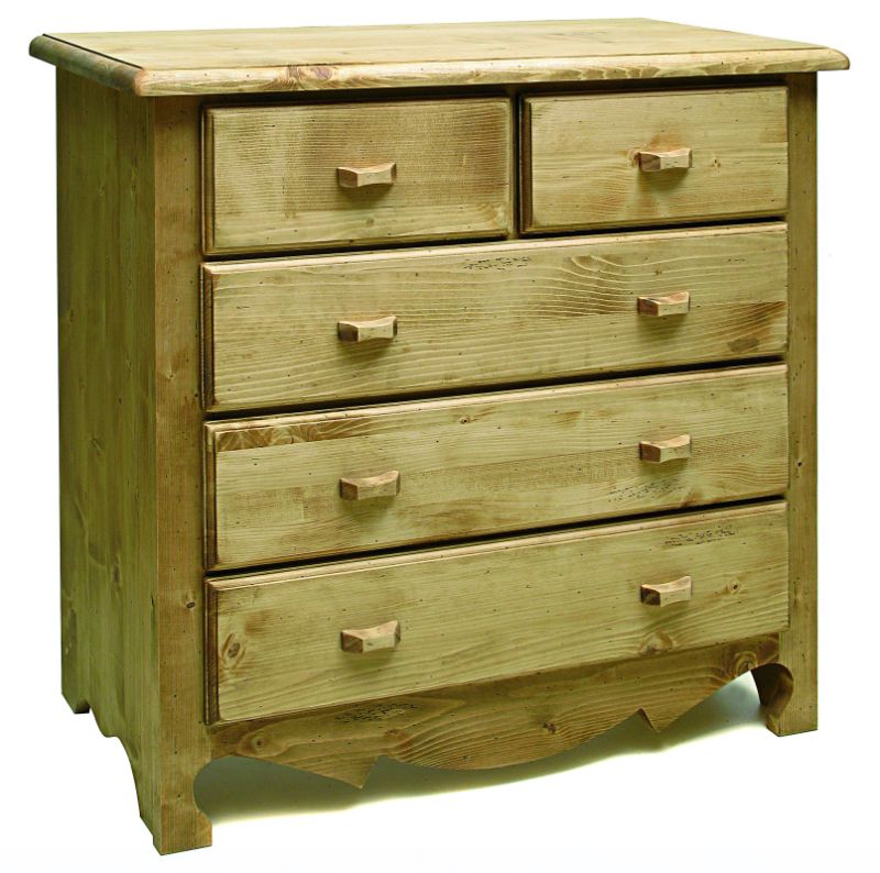 Commode 5 tiroirs. Finition huilée.