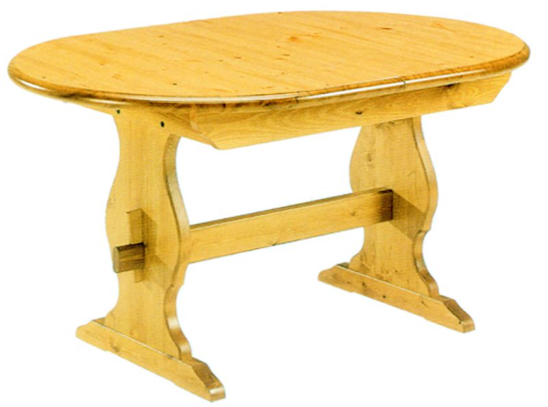 Table ovale en pin massif. Epaisseur 40mm.