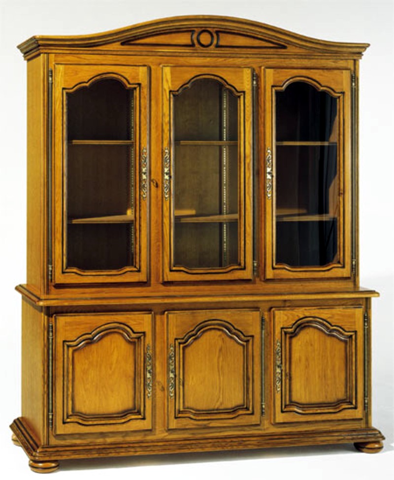 Meuble de salle à manger : Bibliothèque 3 portes 100% chêne massif. L174 - H208 - P56. Réf La Tremblade