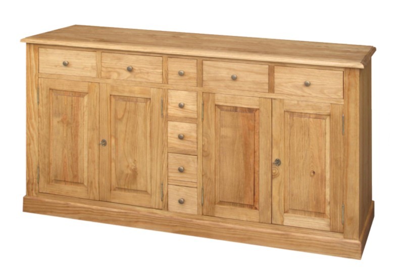 Bahut Pin massif finition ciré ou peint 4P 8T L172 P49.5 H98