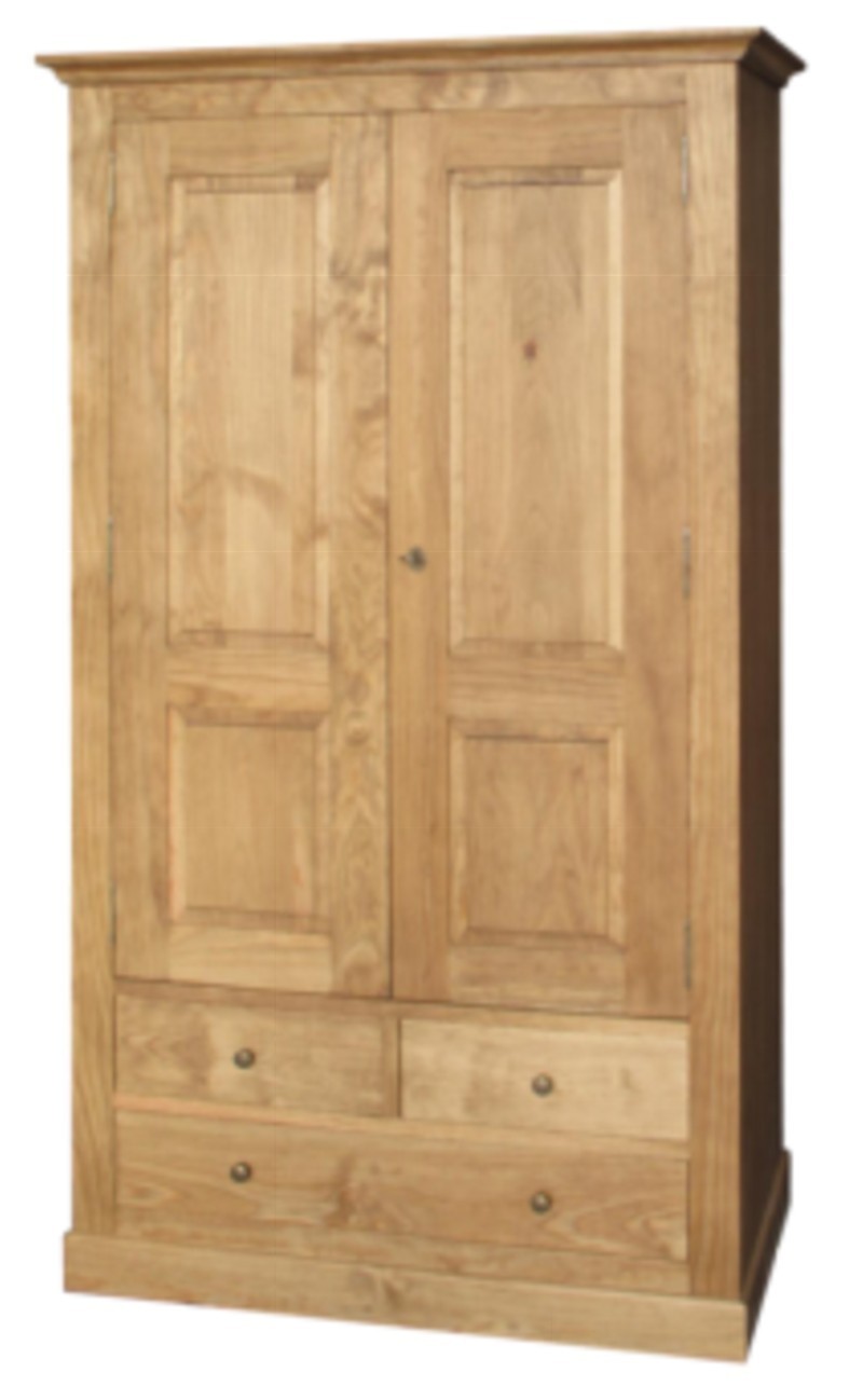 Armoire 2P Pin massif finition ciré ou peint L109 P55 H190