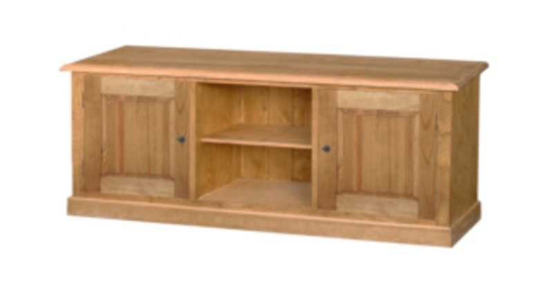 Meuble TV bas Pin massif finition ciré ou peint L 140 P40 H50