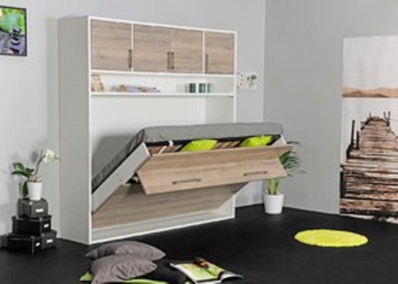 Atena Lit escamotable armoire lit sommier matelas et lattes 80x190