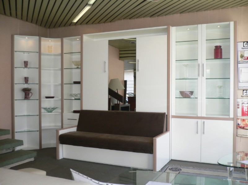 Armoire-lit NG09 Griffon vous fera bénéficier d'un véritable canapé dans la journée, et d'une excellente literie pour vos nuits. Couchage 140 x 190 options possibles couchage 140-160 x 200